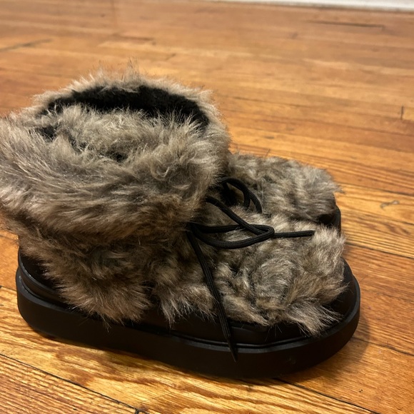 Faux Fur moon boots WORN ONCE - Picture 2 of 3